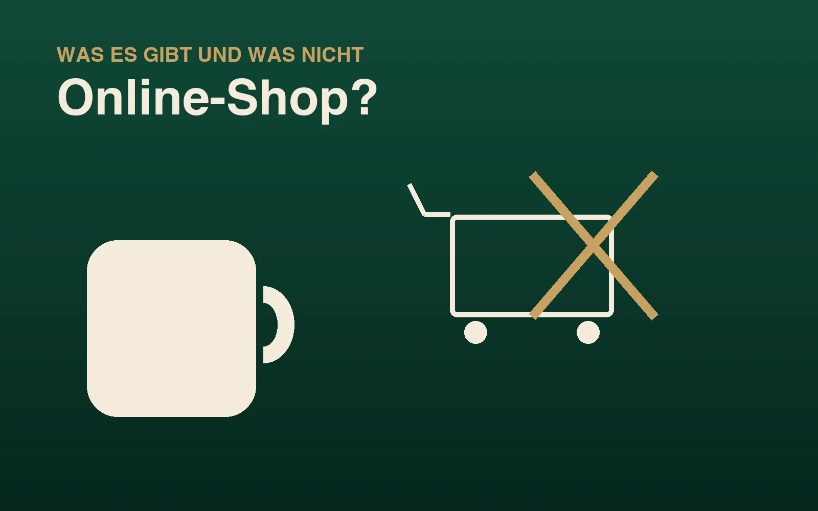 Illustration: Tasse und durchgestrichener Einkaufswagen